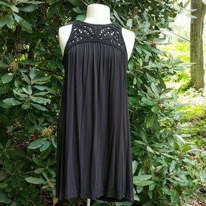 Loft Black Crochet Top Dress